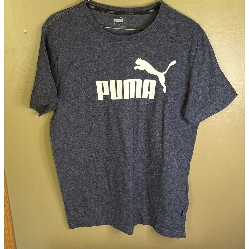 Puma Men’s Tshirt Size Small Blue White Logo No Material Tag
